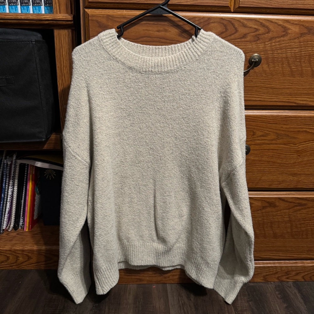 Dazy-Less Fluffy Knit Drop Shoulder Sweater